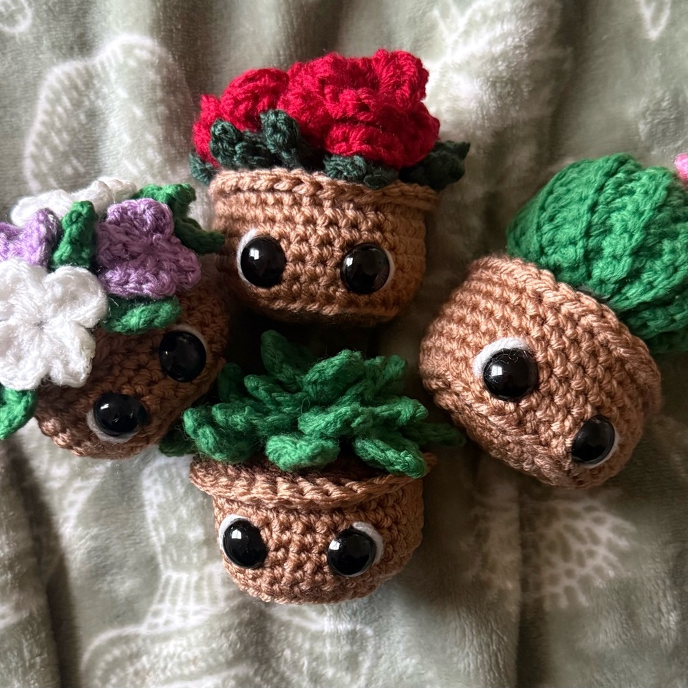Handmade Crochet Plant Decor Set